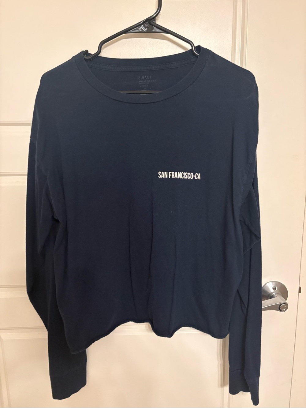 San Francisco CA Long Sleeve Navy Blue Crewneck, San Fran California Tourist Tee